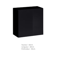 Insieme mobile soggiorno SWITCH III – Rovere e Nero – Finiture in rovere fresato e lucido – Design moderno