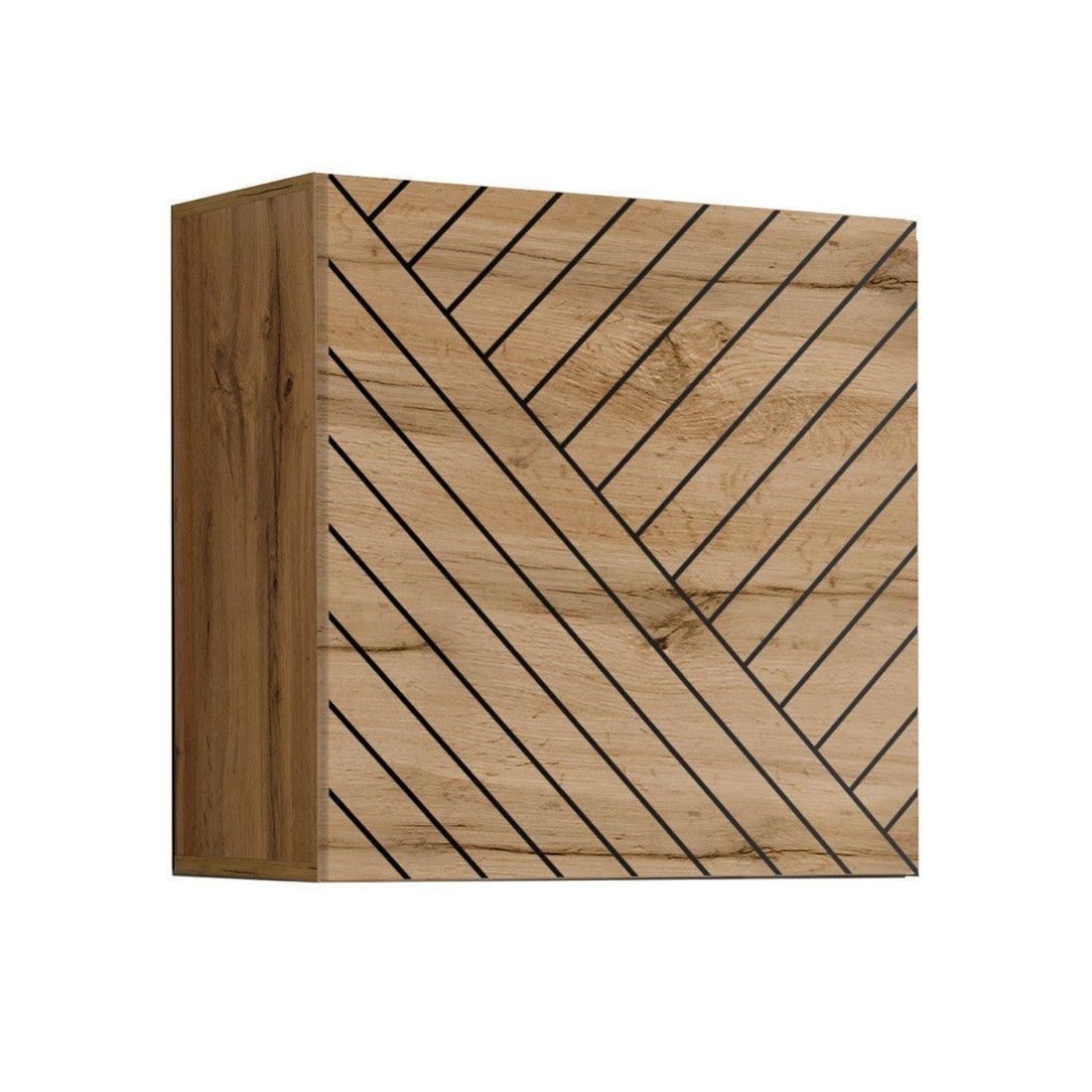 Set mobili da salotto SWITCH IV – Quercia Wotan e Nero – Finiture in quercia fresata e nero lucido – Design moderno