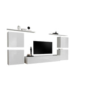 Set di mobili da salotto SWITCH IV design, colore bianco lucido.