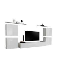 Set di mobili da salotto SWITCH IV design, colore bianco lucido.