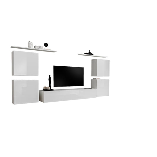 Set di mobili da salotto SWITCH IV design, colore bianco lucido.