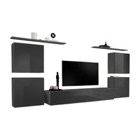 Set di mobili da soggiorno SWITCH IV design, colore grigio brillante.