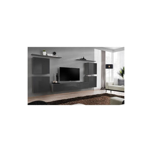 Set di mobili da soggiorno SWITCH IV design, colore grigio brillante.