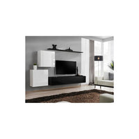 Set di mobili da salotto SWITCH V design, colori nero e bianco lucido.
