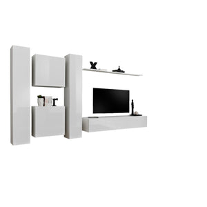 Set di mobili da salotto SWITCH VI design, colore bianco lucido.