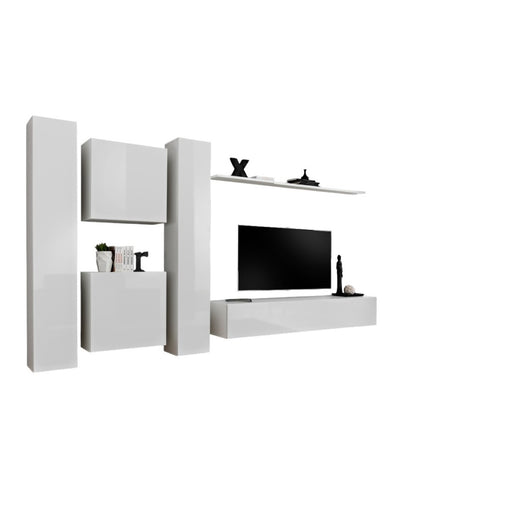 Set di mobili da salotto SWITCH VI design, colore bianco lucido.