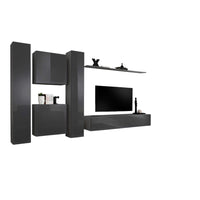 Set di mobili da salotto SWITCH VI design, colore grigio lucido.