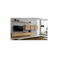 Set mobile soggiorno SWITCH VII design, colore rovere Wotan.