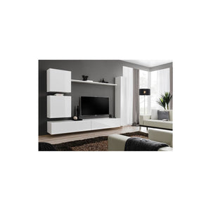 Set di mobili da salotto SWITCH VIII design, colore bianco lucido.