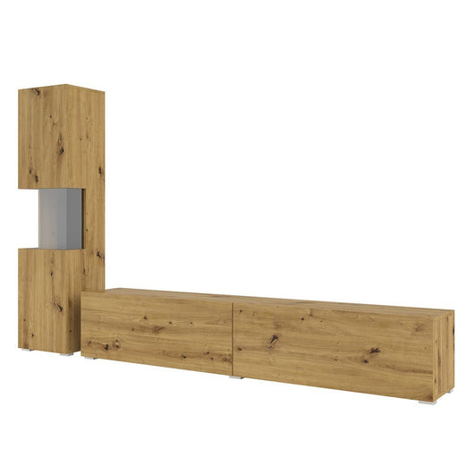 Mobile per TV e vetrina collezione EVA. Colore rovere e nero.