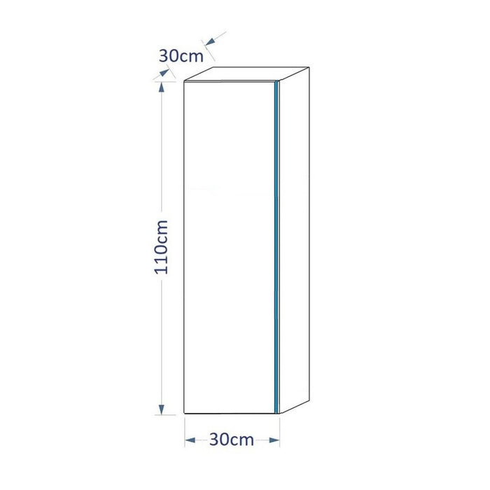 Set mobili da bagno bianco collezione BIRD, colonne, mobile sottolavabo 80 cm, specchio, sifone e LED
