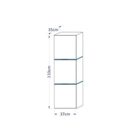 Set di mobili da bagno bianchi, collezione OWL. 2 colonne, mobiletto sottolavabo, lavabo.