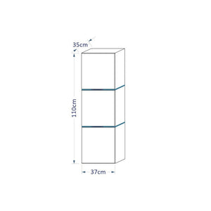 Set di mobili da bagno bianchi, collezione OWL. 2 colonne, mobiletto sottolavabo, lavabo.