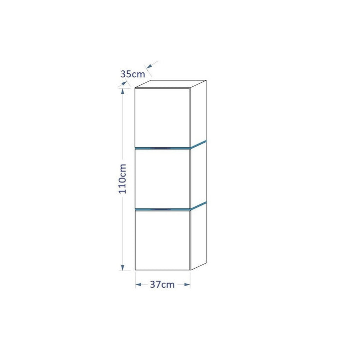 Set di mobili da bagno bianchi, collezione OWL. 2 colonne, mobiletto sottolavabo, lavabo.