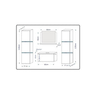 Set di mobili da bagno neri collezione OWL. 2 colonne 37x110x35, mobile sotto lavabo.