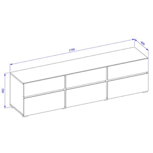 Set mobili da salotto HAVANA – Buffet alto, mobile TV, buffet basso – Design moderno beige e nero