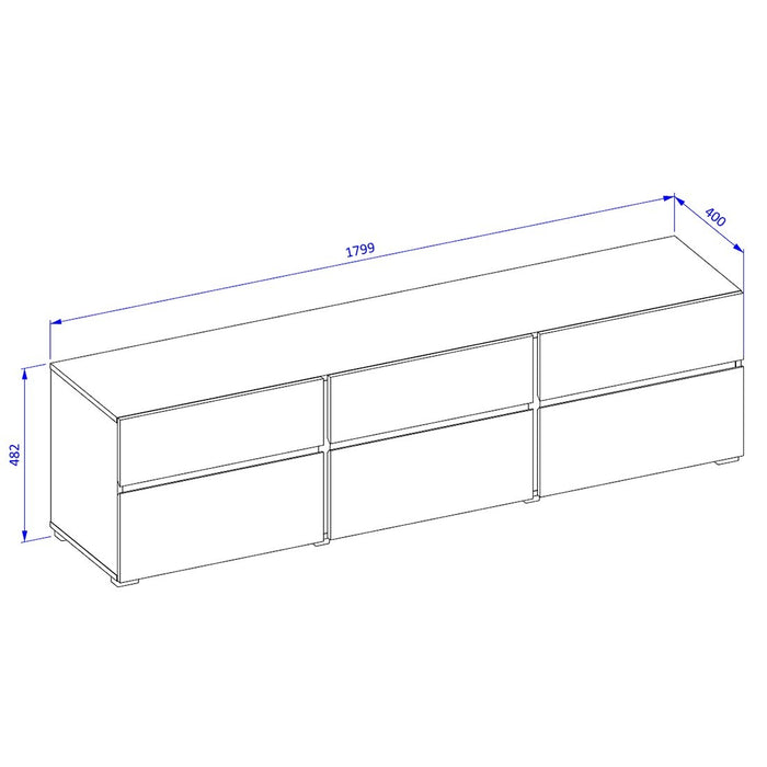 Set mobili da salotto HAVANA – Buffet alto, mobile TV, buffet basso – Design moderno beige e nero