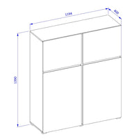 Set mobili da salotto HAVANA – Buffet alto, mobile TV, buffet basso – Design moderno beige e nero