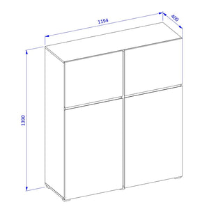 Set mobili da salotto HAVANA – Buffet alto, mobile TV, buffet basso – Design moderno beige e nero