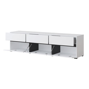 Set mobili da soggiorno HAVANA – Credenza alta, mobile TV, credenza bassa – Design moderno bianco e nero