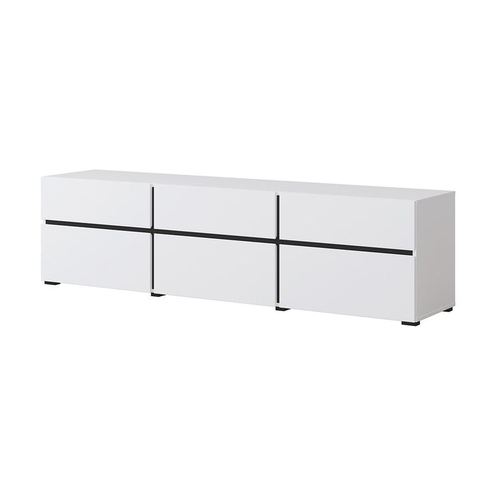 Set mobili da soggiorno HAVANA – Credenza alta, mobile TV, credenza bassa – Design moderno bianco e nero