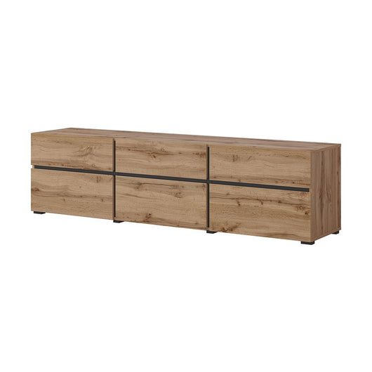 Set di mobili da soggiorno HAVANA – Credenza alta, mobile TV, credenza bassa – Design moderno in rovere e nero