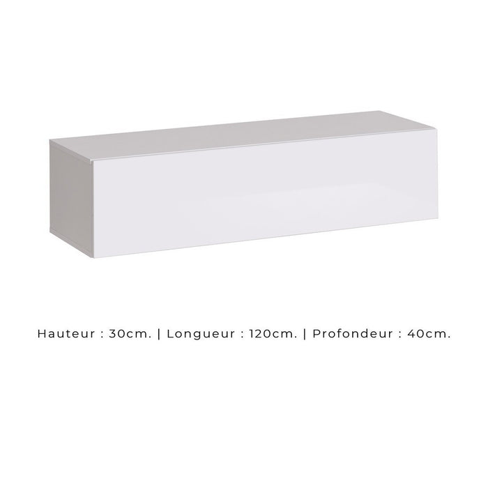 Set mobili da salotto industriale SWITCH M3 – Bianco – LED integrati &amp sistema Push to Open