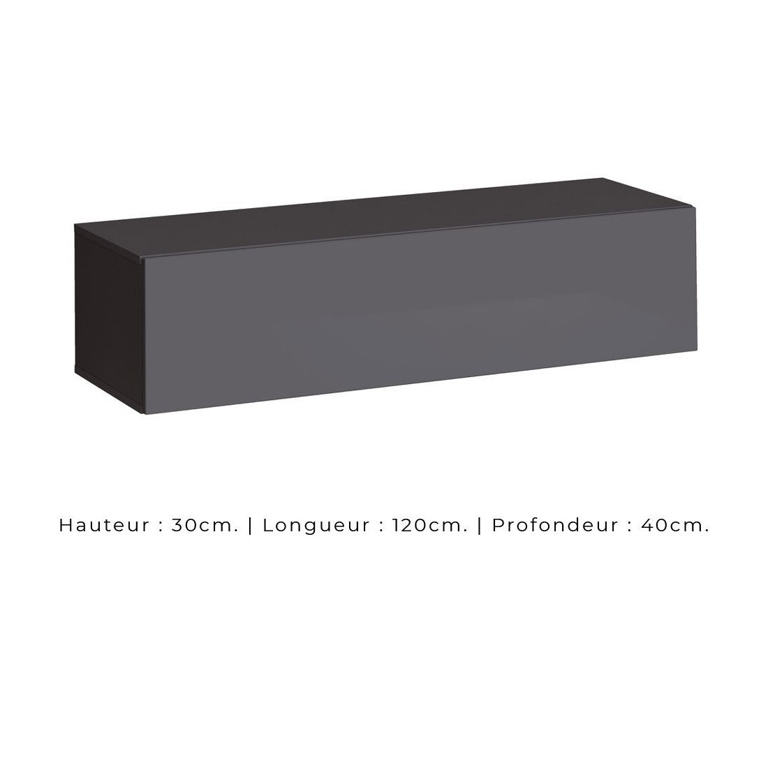 Set di mobili da soggiorno industriale SWITCH M3 – Grigio – LED integrati &amp sistema Push to Open