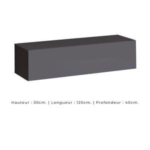 Set di mobili da soggiorno industriale SWITCH M3 – Grigio – LED integrati &amp sistema Push to Open