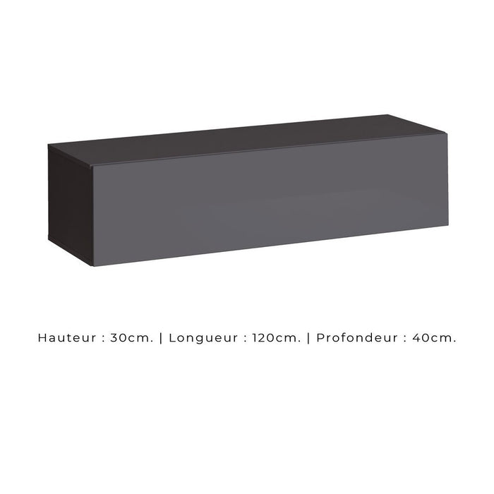 Set di mobili da soggiorno industriale SWITCH M3 – Grigio – LED integrati &amp sistema Push to Open