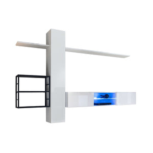 Set di mobili da soggiorno in stile industriale SWITCH M5 – Colore bianco – LED integrati