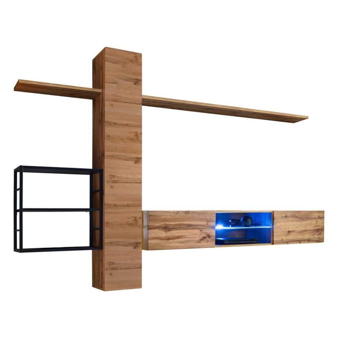 Set di mobili da soggiorno in stile industriale SWITCH M5. Colore rovere.