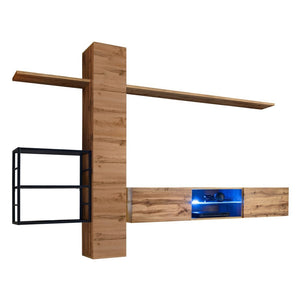 Set di mobili da soggiorno in stile industriale SWITCH M5. Colore rovere.