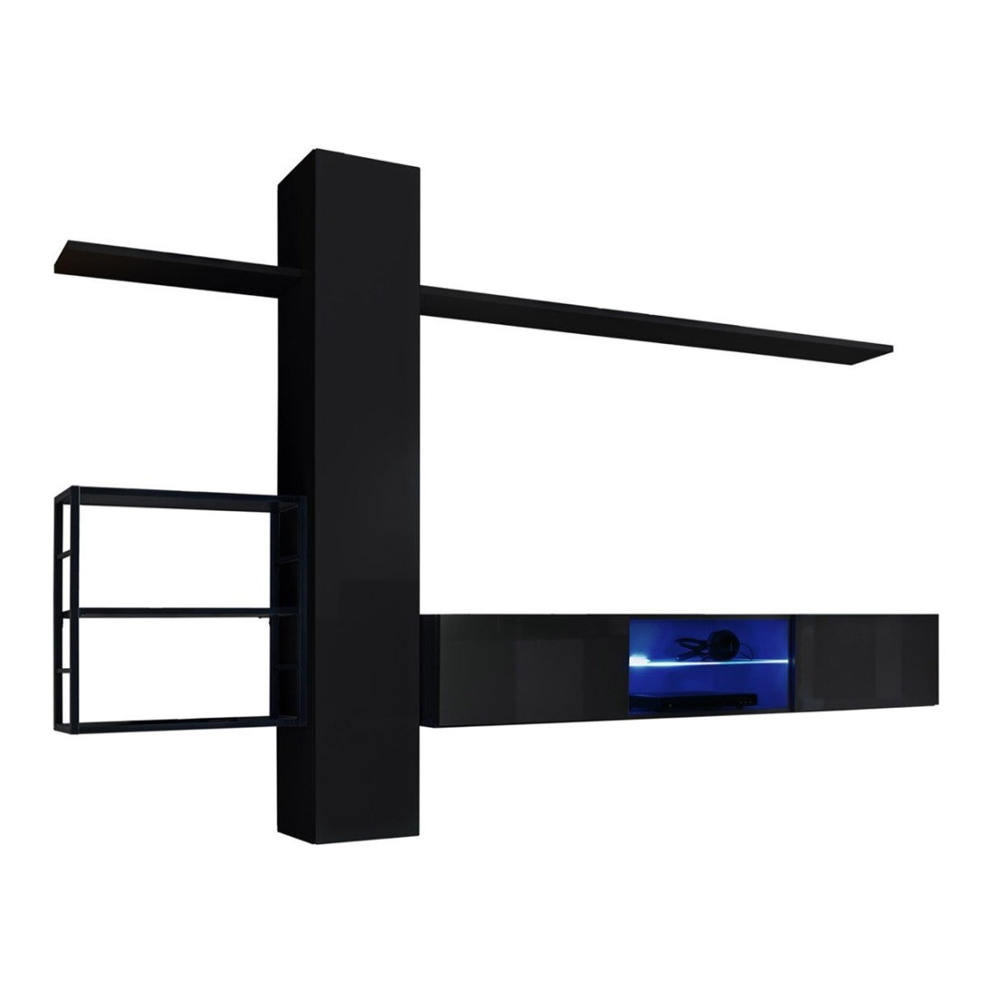 Set di mobili da salotto in stile industriale SWITCH M5. Colore nero.