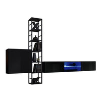 Set di mobili da salotto in stile industriale SWITCH M6. Colore nero.