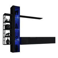 Set di mobili da salotto in stile industriale SWITCH M7. Colore nero.