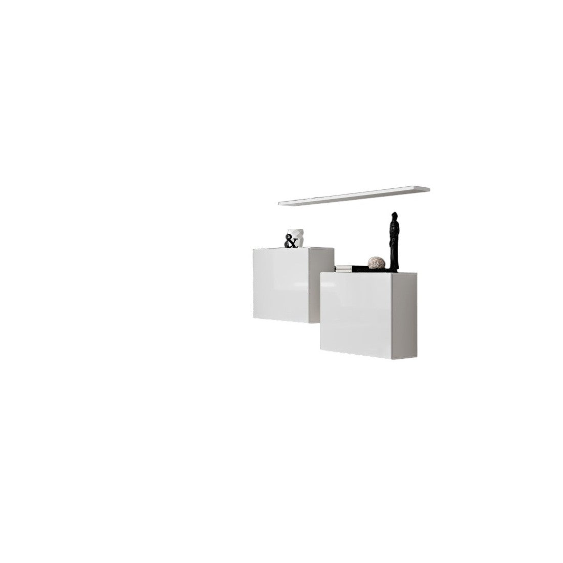 Set di mobili da soggiorno SWITCH SBI design, colore bianco lucido.