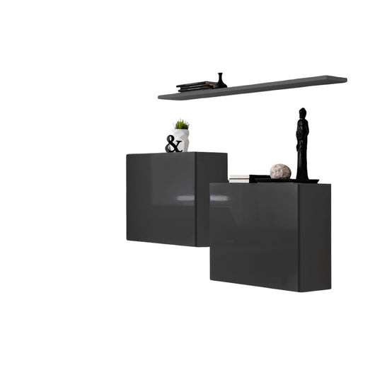 Set di mobili da soggiorno SWITCH SBI design, colore grigio lucido.