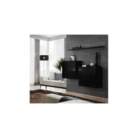 Set di mobili da soggiorno SWITCH SBI design, colore nero lucido.