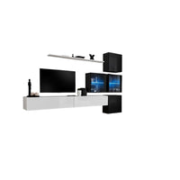 Set di mobili da soggiorno SWITCH XIX design, colori bianco e nero lucido.