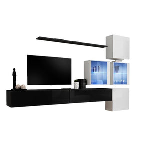 Set di mobili da soggiorno SWITCH XIX – Design moderno – Nero e bianco lucido