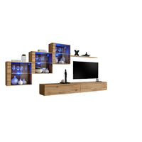 Set di mobili da soggiorno SWITCH XX design, colore quercia Wotan.