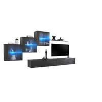 Set di mobili da salotto SWITCH XX design, colore grigio lucido.