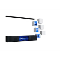 Set di mobili da soggiorno SWITCH XXI design, colori nero e bianco.