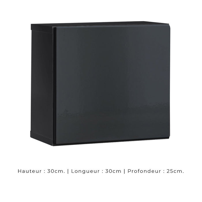 Set di mobili da soggiorno SWITCH XXI – LED – Nero e grigio – Design sospeso