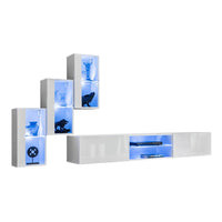 Set di mobili da salotto SWITCH XXII design, colore bianco lucido.