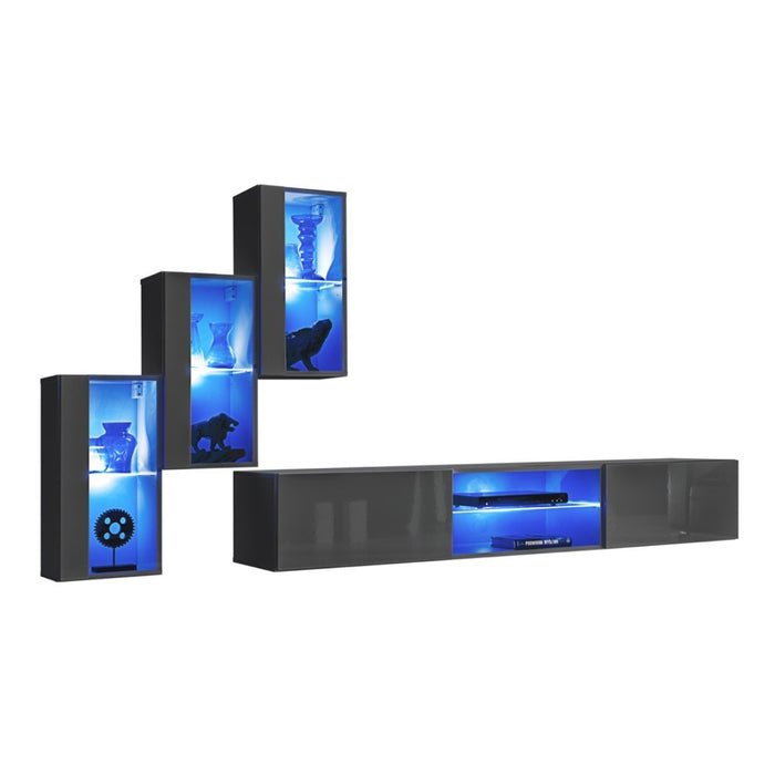 Set di mobili da soggiorno SWITCH XXII design, colore grigio lucido.