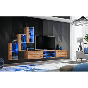 Set di mobili da salotto SWITCH XXII – LED – Rovere – Design sospeso