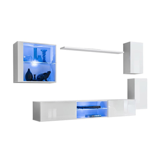 Set di mobili da salotto SWITCH XXIII design, colore bianco lucido.