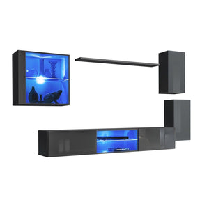 Set di mobili da soggiorno SWITCH XXIII design, colore grigio lucido.